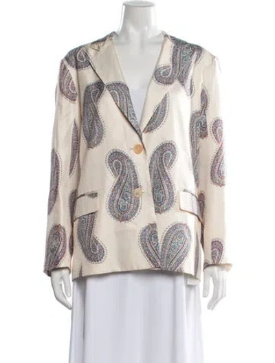 Pre-owned Xirena Silk Paisley Print Blazer In Neutrals