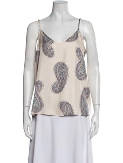 Pre-owned Xirena Silk Paisley Print Top In Neutrals