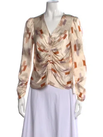 Pre-owned Xirena Silk Printed Blouse In Neutrals