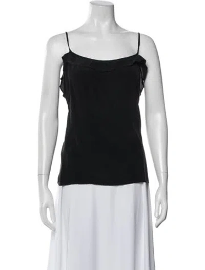 Pre-owned Xirena Silk Scoop Neck Top In Black