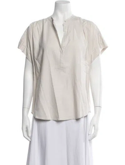 Pre-owned Xirena Silk V-neck Blouse In Neutrals
