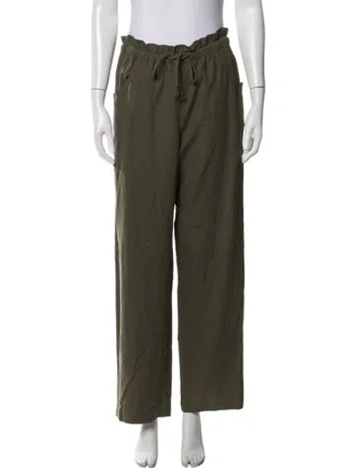 Pre-owned Xirena Silk Wide Leg Pants In Green
