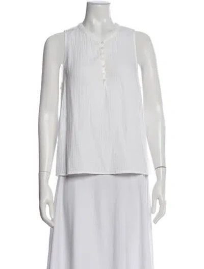 Pre-owned Xirena Sleeveless Button-up Top In White