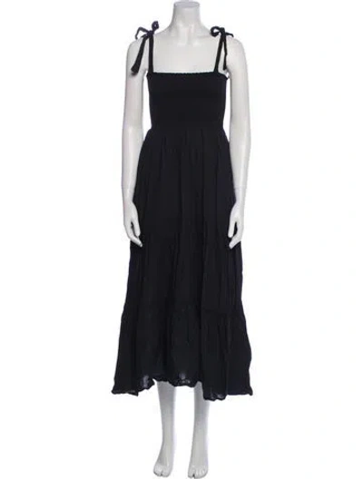 Pre-owned Xirena Square Neckline Knee-length Dress In Black