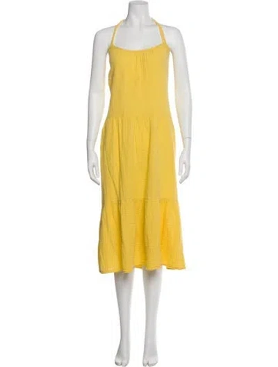 Pre-owned Xirena Square Neckline Knee-length Dress In Yellow