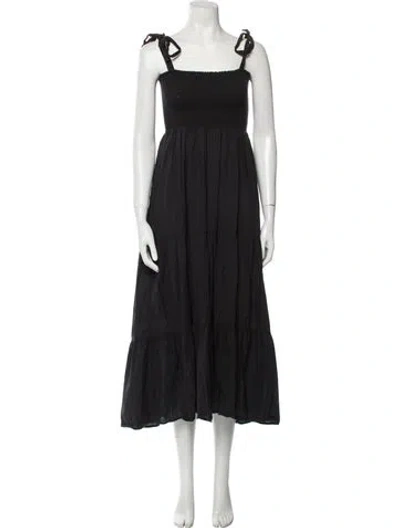 Pre-owned Xirena Square Neckline Long Dress In Black