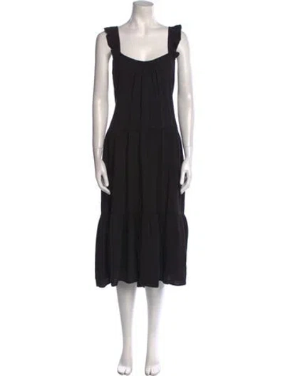 Pre-owned Xirena Square Neckline Long Dress In Black