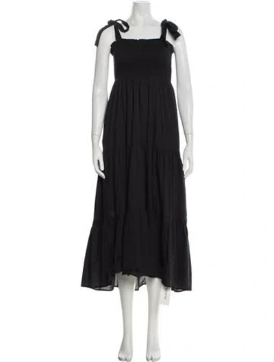 Pre-owned Xirena Square Neckline Long Dress In Black