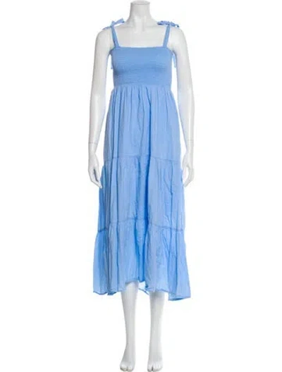 Pre-owned Xirena Square Neckline Long Dress In Blue