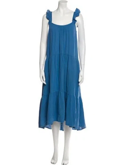 Pre-owned Xirena Square Neckline Long Dress In Blue