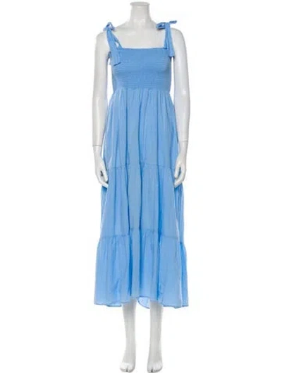 Pre-owned Xirena Square Neckline Long Dress In Blue