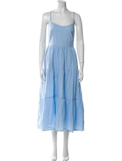 Pre-owned Xirena Square Neckline Long Dress In Blue