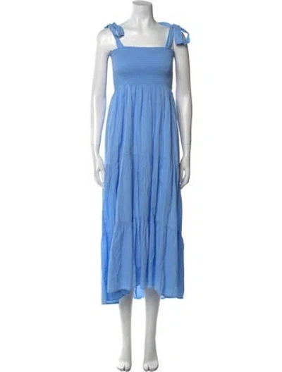 Pre-owned Xirena Square Neckline Long Dress In Blue