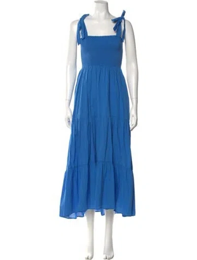 Pre-owned Xirena Square Neckline Long Dress In Blue