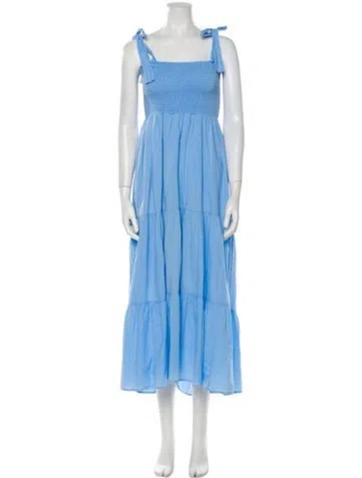 Pre-owned Xirena Square Neckline Long Dress In Blue