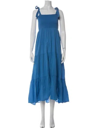 Pre-owned Xirena Square Neckline Long Dress In Blue