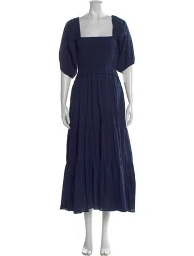 Pre-owned Xirena Square Neckline Long Dress In Blue
