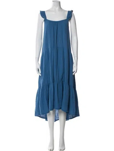 Pre-owned Xirena Square Neckline Long Dress In Blue