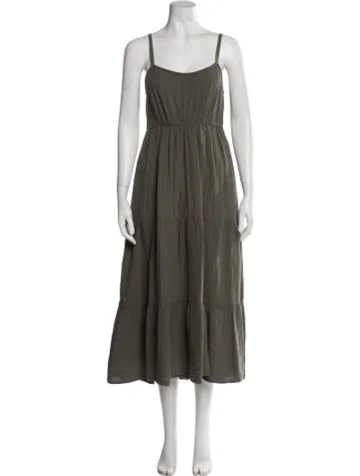 Pre-owned Xirena Square Neckline Long Dress In Green