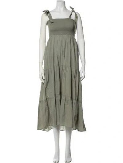 Pre-owned Xirena Square Neckline Long Dress In Green