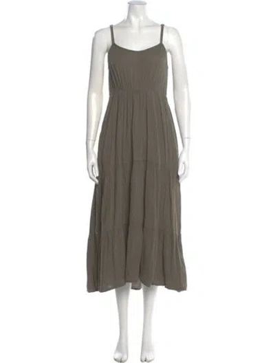 Pre-owned Xirena Square Neckline Long Dress In Green