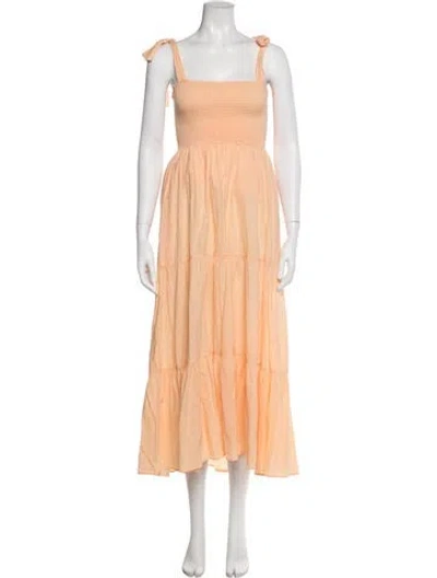 Pre-owned Xirena Square Neckline Long Dress In Orange