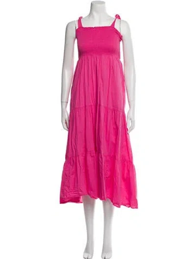 Pre-owned Xirena Square Neckline Long Dress In Pink
