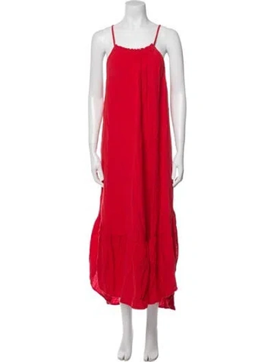 Pre-owned Xirena Square Neckline Long Dress In Red