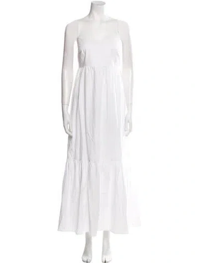 Pre-owned Xirena Square Neckline Long Dress In White