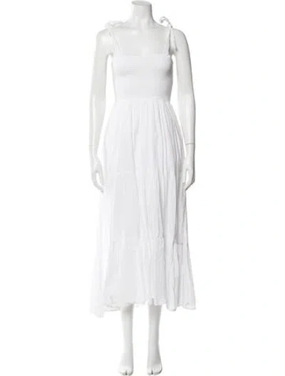 Pre-owned Xirena Square Neckline Long Dress In White