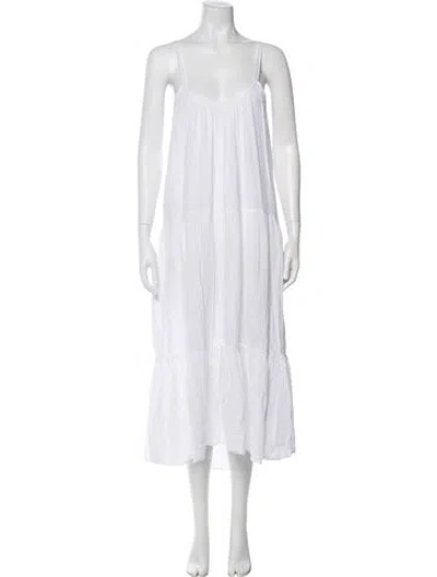 Pre-owned Xirena Square Neckline Long Dress In White