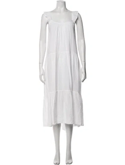 Pre-owned Xirena Square Neckline Long Dress In White