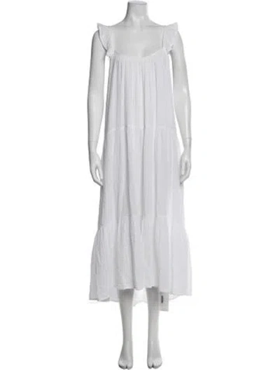 Pre-owned Xirena Square Neckline Long Dress In White