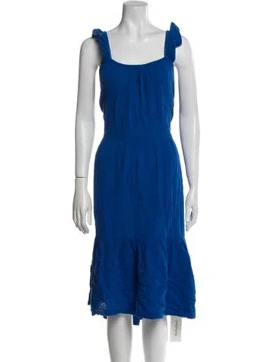 Pre-owned Xirena Square Neckline Midi Length Dress In Blue