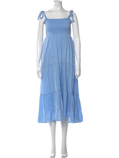 Pre-owned Xirena Square Neckline Midi Length Dress In Blue