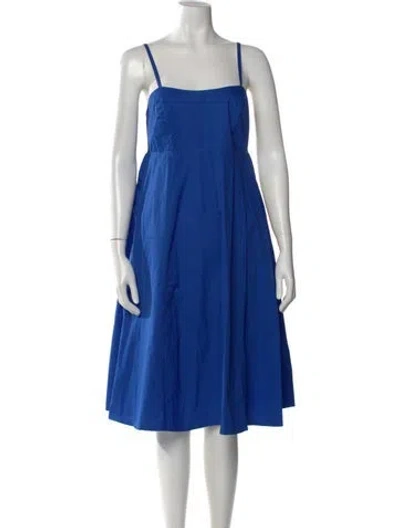 Pre-owned Xirena Square Neckline Midi Length Dress In Blue