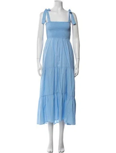 Pre-owned Xirena Square Neckline Midi Length Dress In Blue
