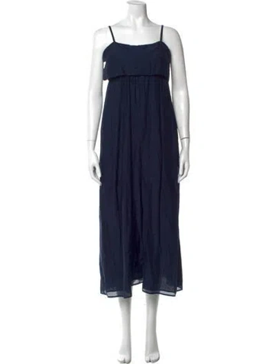 Pre-owned Xirena Square Neckline Midi Length Dress In Blue