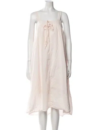 Pre-owned Xirena Square Neckline Midi Length Dress In Pink