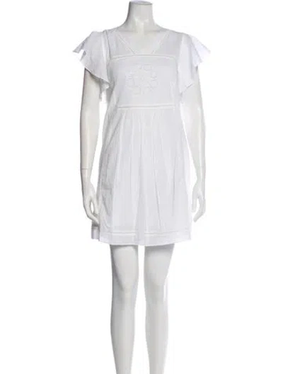 Pre-owned Xirena Square Neckline Mini Dress In White