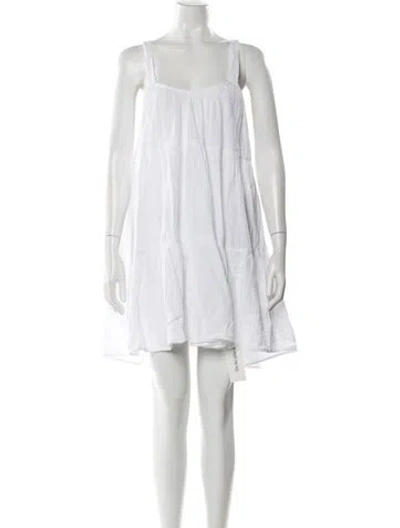 Pre-owned Xirena Square Neckline Mini Dress In White