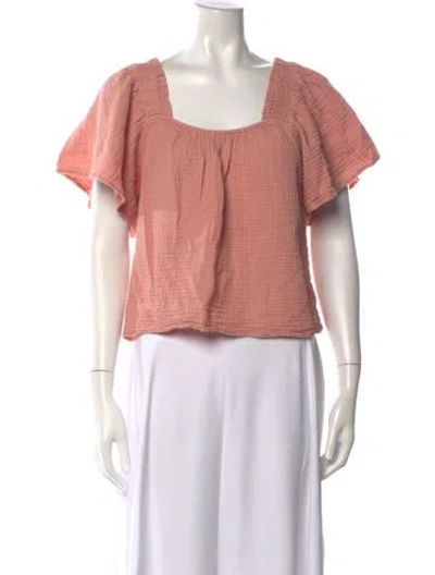 Pre-owned Xirena Square Neckline Short Sleeve Top In Neutral