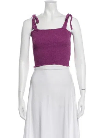 Pre-owned Xirena Square Neckline Sleeveless Crop Top In Purple