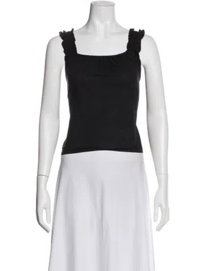 Pre-owned Xirena Square Neckline Sleeveless Top In Black