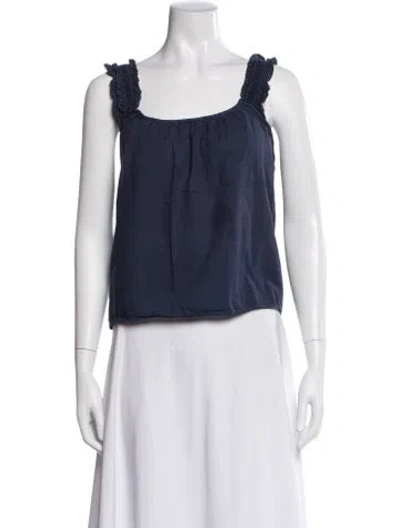 Pre-owned Xirena Square Neckline Sleeveless Top In Blue
