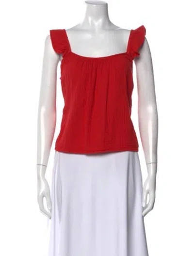 Pre-owned Xirena Square Neckline Sleeveless Top In Red
