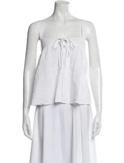 Pre-owned Xirena Square Neckline Sleeveless Top In White