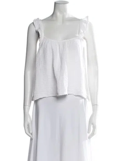 Pre-owned Xirena Square Neckline Sleeveless Top In White
