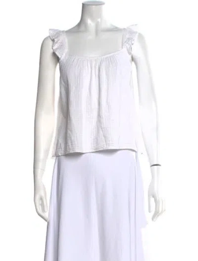 Pre-owned Xirena Square Neckline Sleeveless Top In White