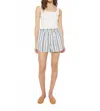 Xirena Starla Stripe Shorts In Blue Ridge In White
